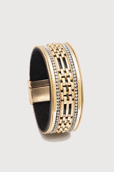 SAACHI - Weave Link Crystal Bracelet: Yellow Gold