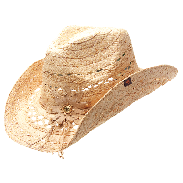 Peter Grimm - Mallorie Straw Western Drifter Cowboy Hat: Natural