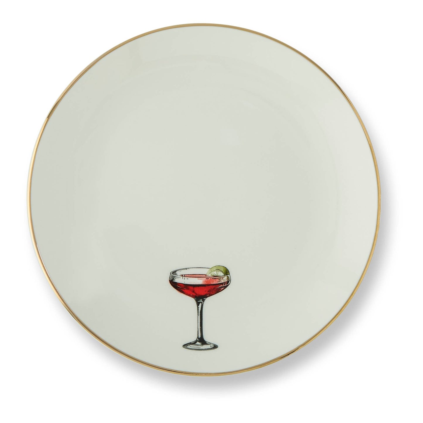 Core Home - 4pk 6" Gold Rim Plates - Fruit Cocktails