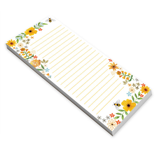 GINA B DESIGNS - List Pad - Bees Flowers and Honeycomb