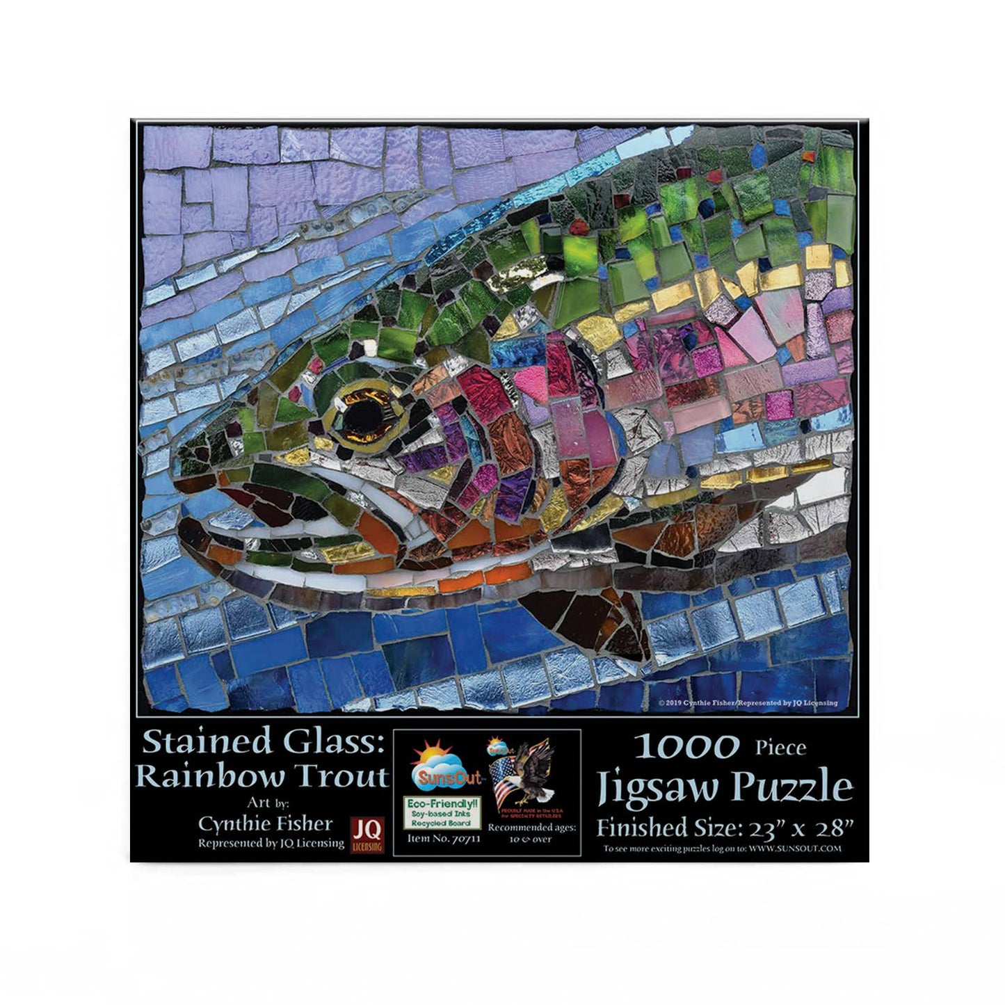 SunsOut - 0903 Stained Glass Rainbow Trout 1000 pc Puzzle