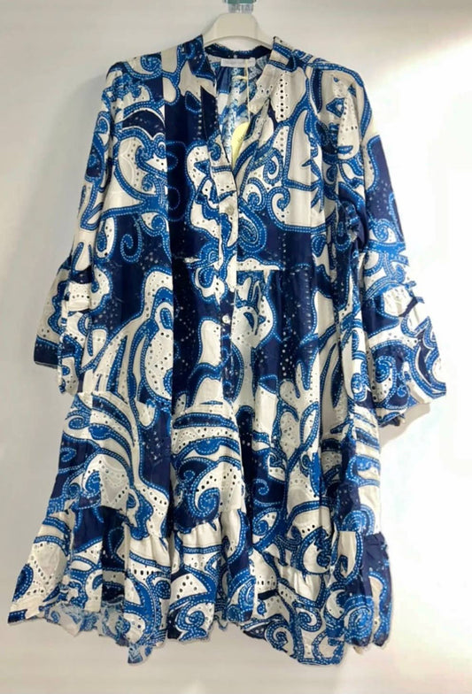 LOOWIE - 02EMB Cotton Navy English Eyelet Dress Cover Up