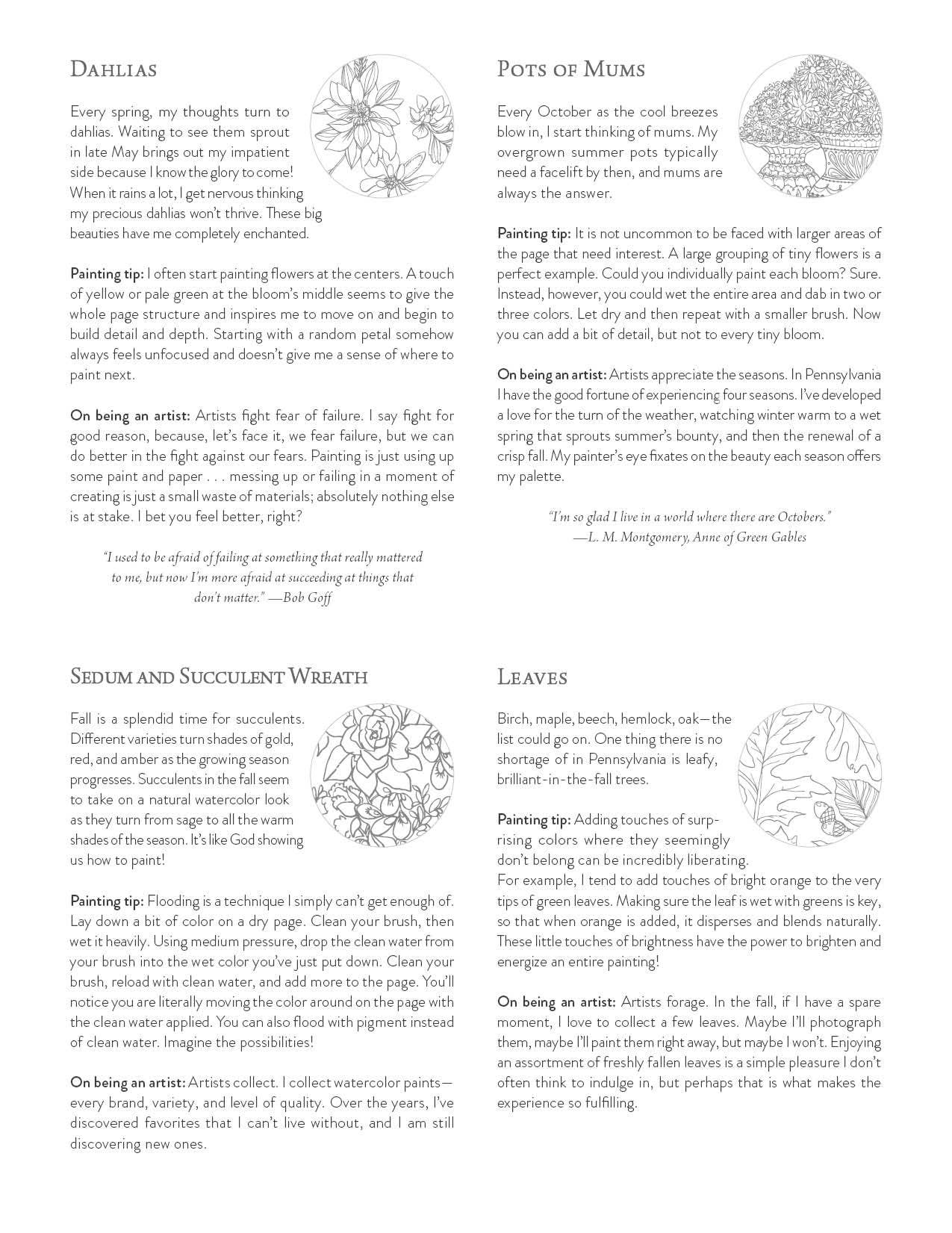 Schiffer Publishing - Kristy's Fall Cutting Garden: A Watercoloring Book