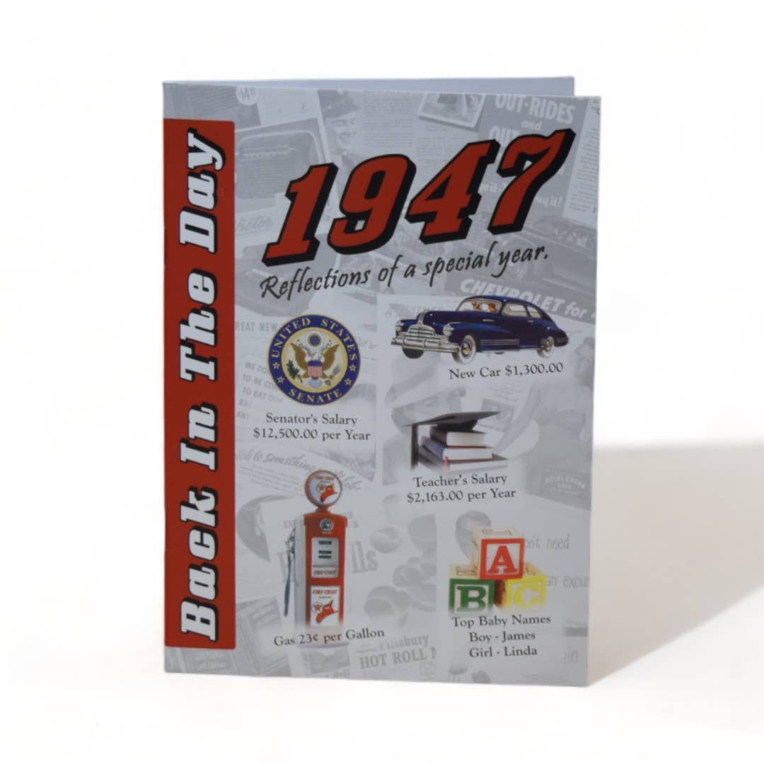 3 Oak Publishing / Back In The Day - 1947 Back In The Day Greeting Card / Booklet (envelope inclu
