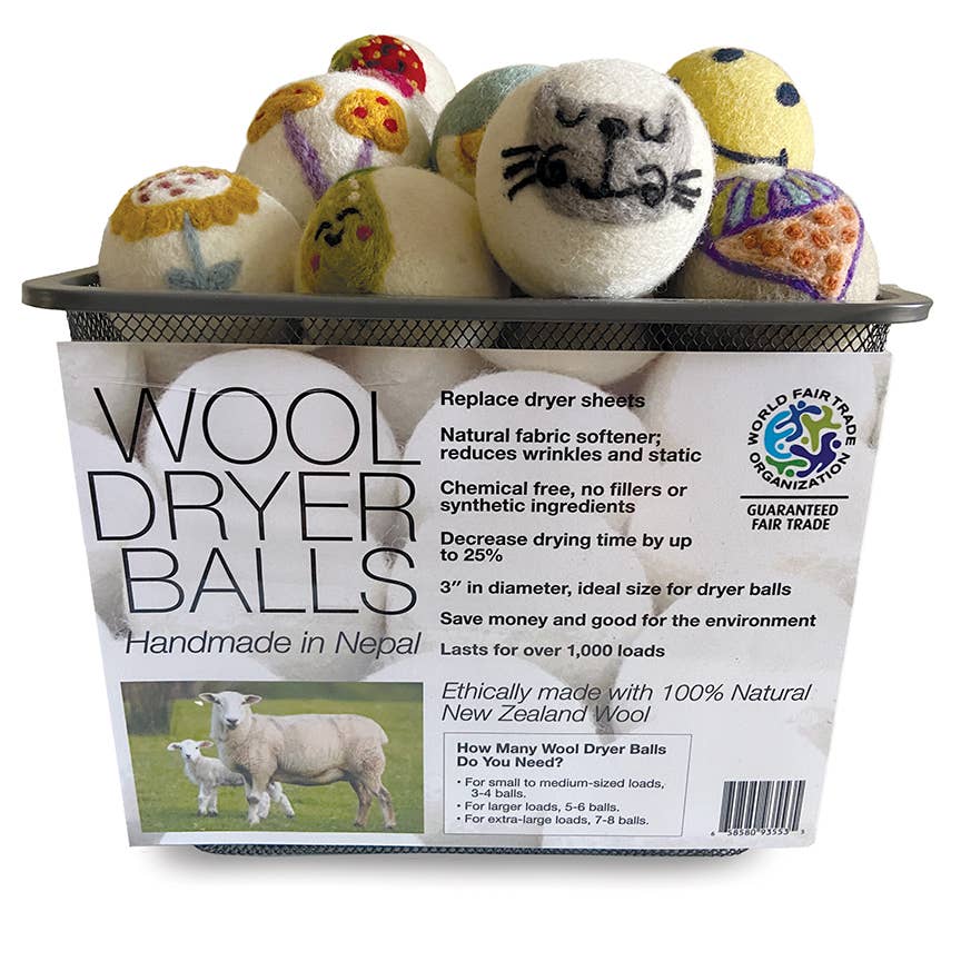 Ethical Global - Avocado, Flamingo, Hot Air Balloon, Pickle Wool Dryer Balls : Flamingo