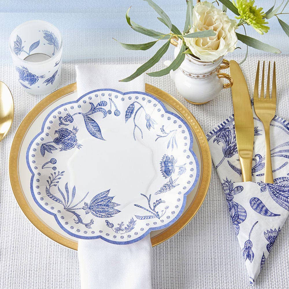 Kate Aspen - Blue Willow 7 in. Premium Paper Plates (Set of 16)