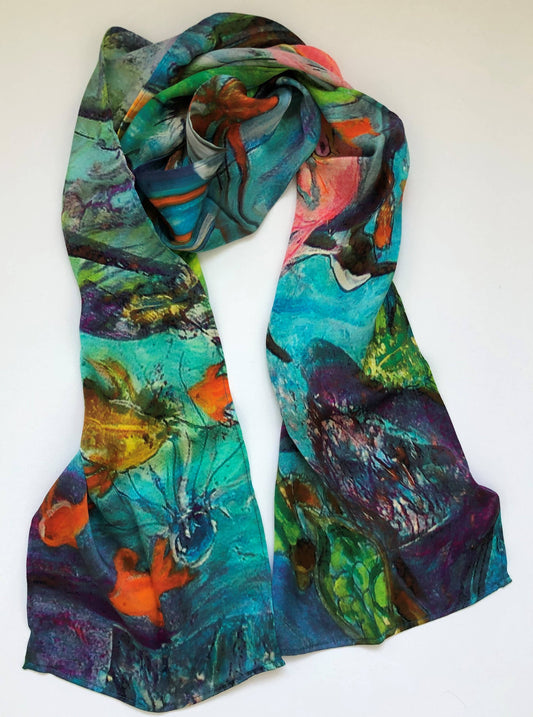 NINA J - Sea life Silk Scarf