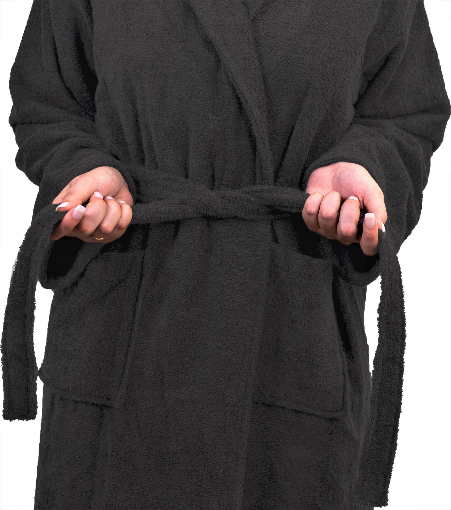 Allure Bath Fashions - Hotel Luxury Unisex Towelling Bathrobe - 100% Cotton: White / L/XL