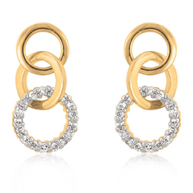 JGoodin - Goldtone Finish Triplet Hooplet Earrings