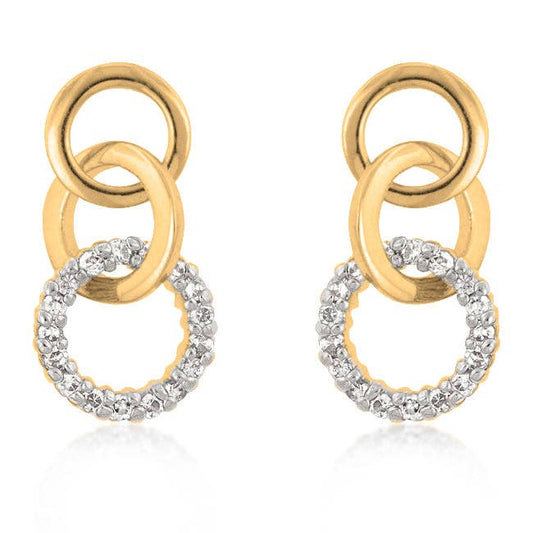 JGoodin - Goldtone Finish Triplet Hooplet Earrings