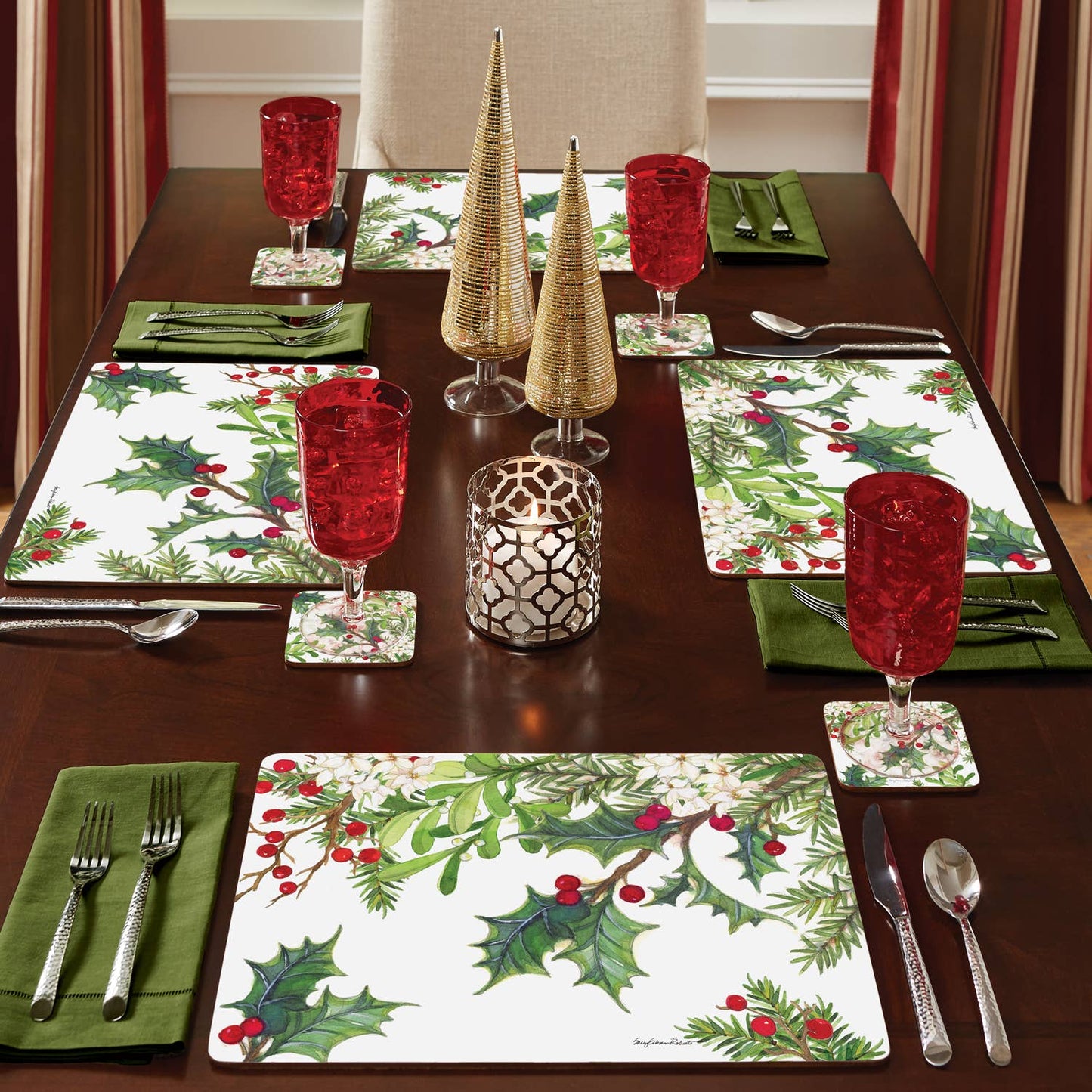 CounterArt/Highland Home/Thirstystone - Cala Home Balsam & Berries Decorative Hardboard Placemats