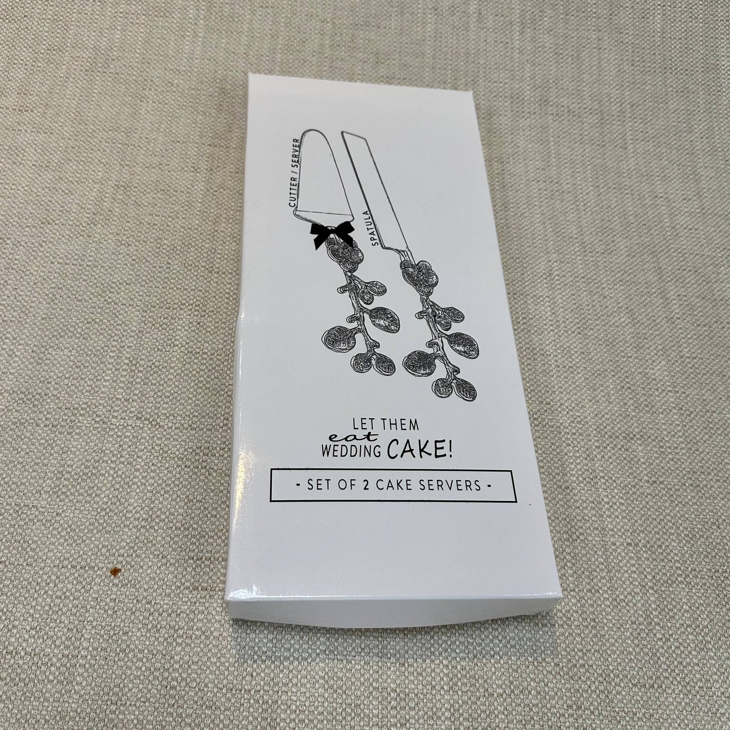 India Handicrafts Inc - Alu-Gold Floral Cake Servers, Set of 2