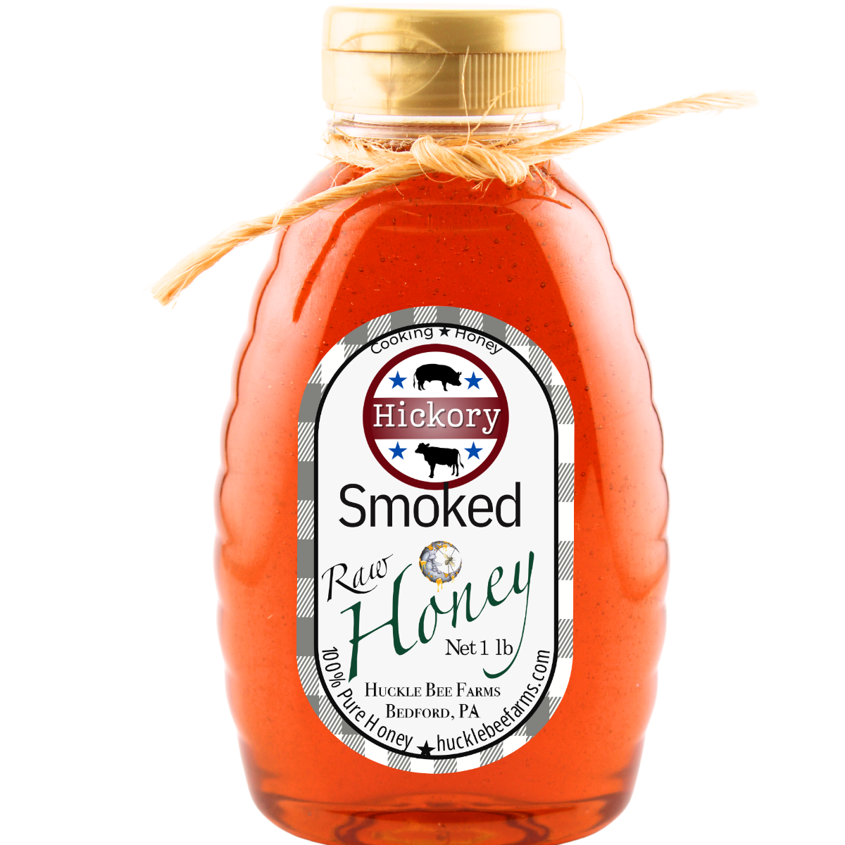 Huckle Bee Farms LLC - Hickory Smoked Infused Raw Honey: 1 LB