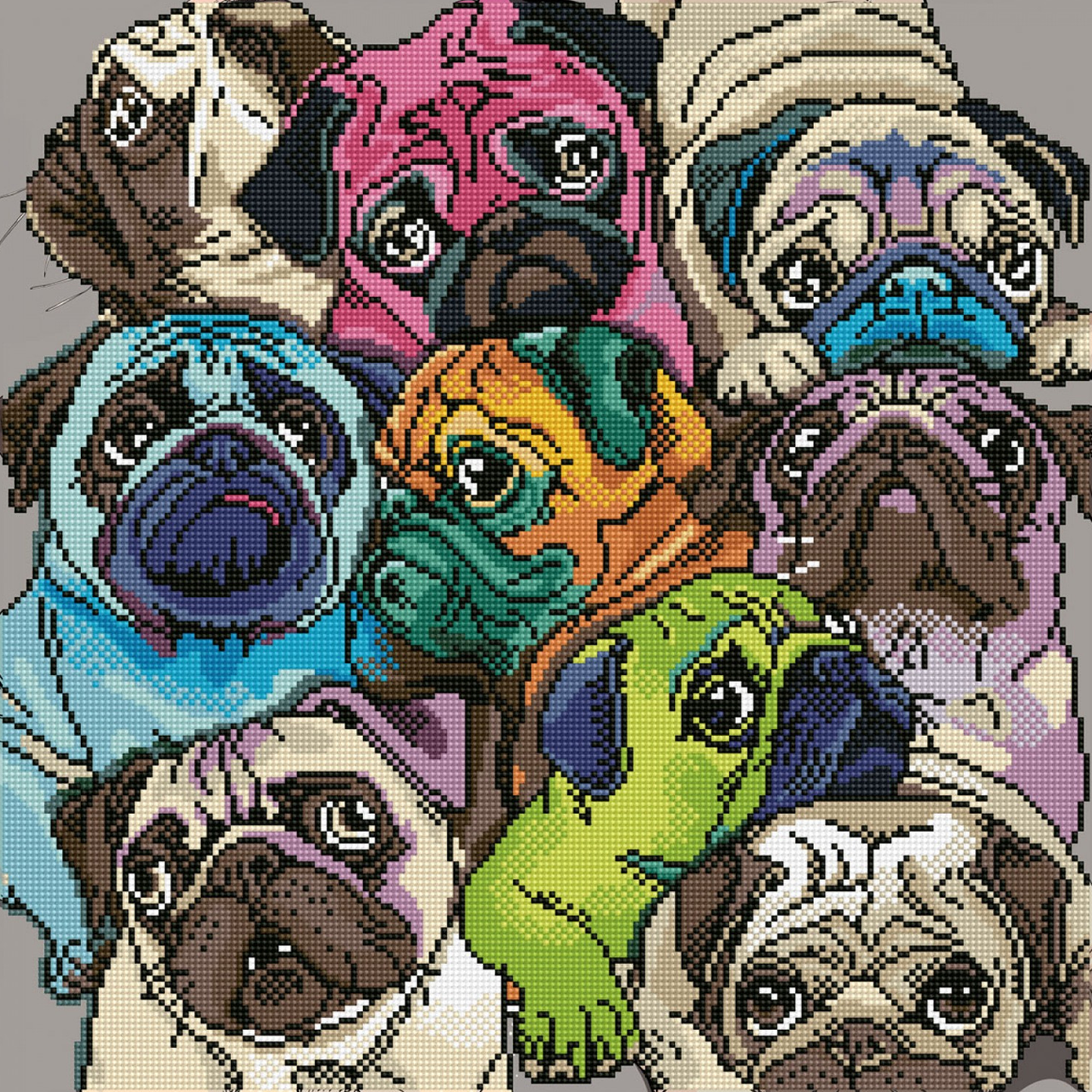 DIAMOND DOTZ® - Diamond Dotz World of Pugs - 20.3" x 20.3"