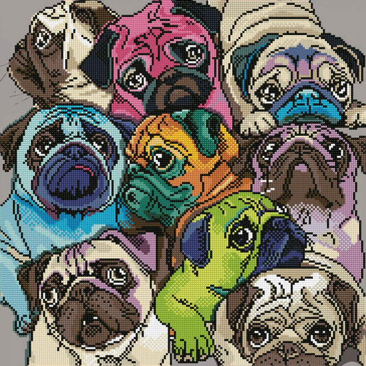 DIAMOND DOTZ® - Diamond Dotz World of Pugs - 20.3" x 20.3"