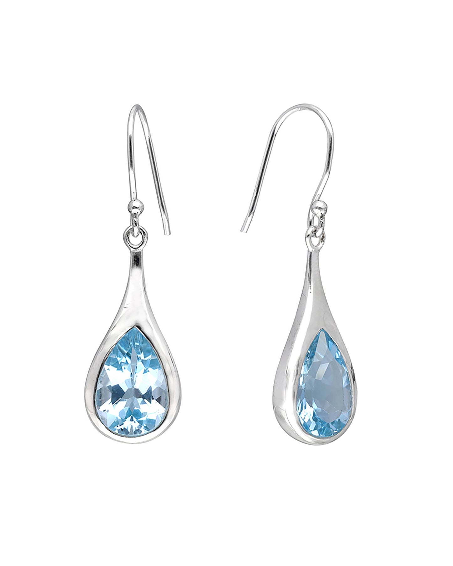 Tiramisu - 925 Sterling Silver Blue Topaz Gemstone  Earring