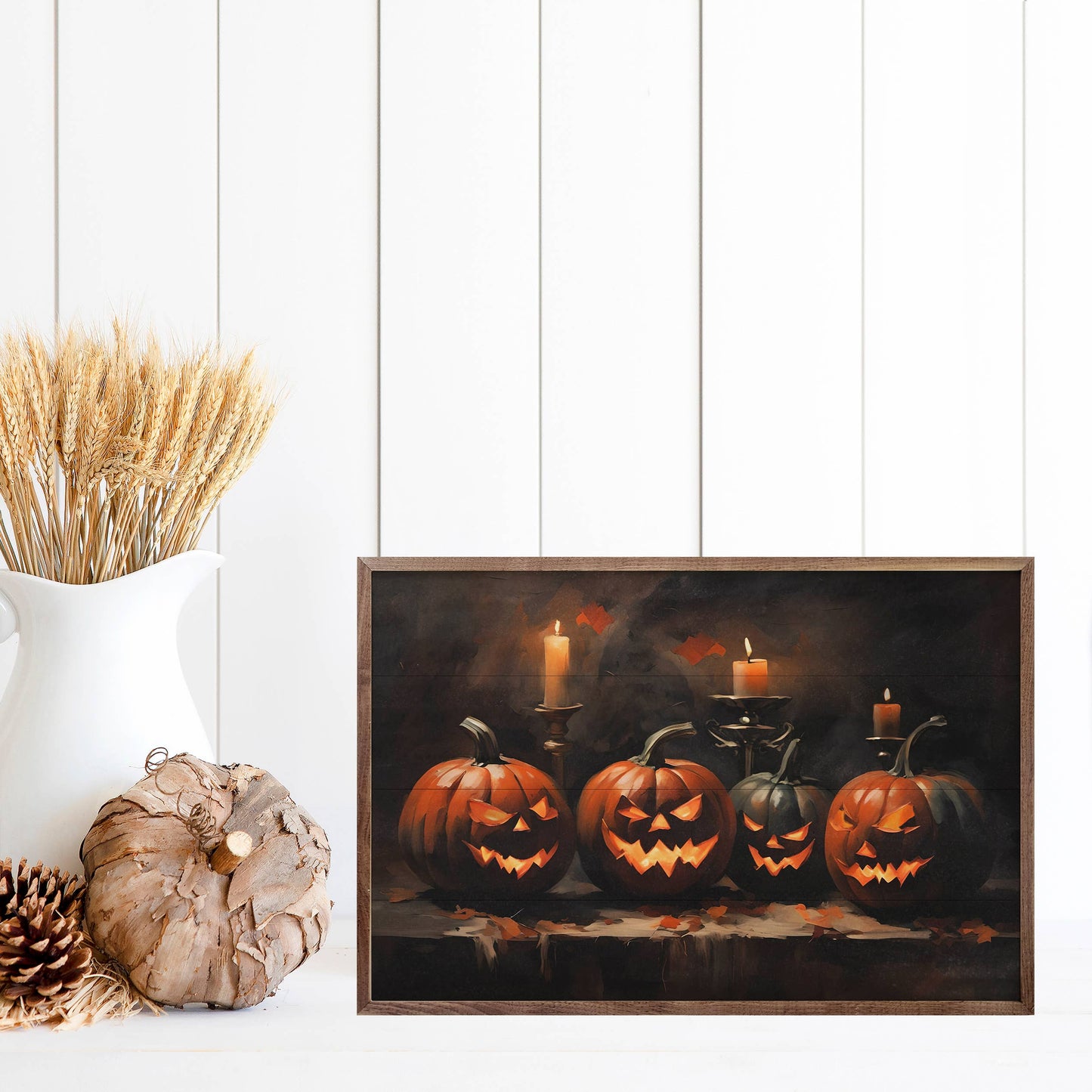 Kendrick Home - Four Halloween JacK O Lanterns: 16 x 10 x 1.5