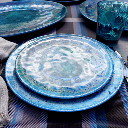 Certified International - Radiance Teal Set of 6 Melamine Salad Plates 9in