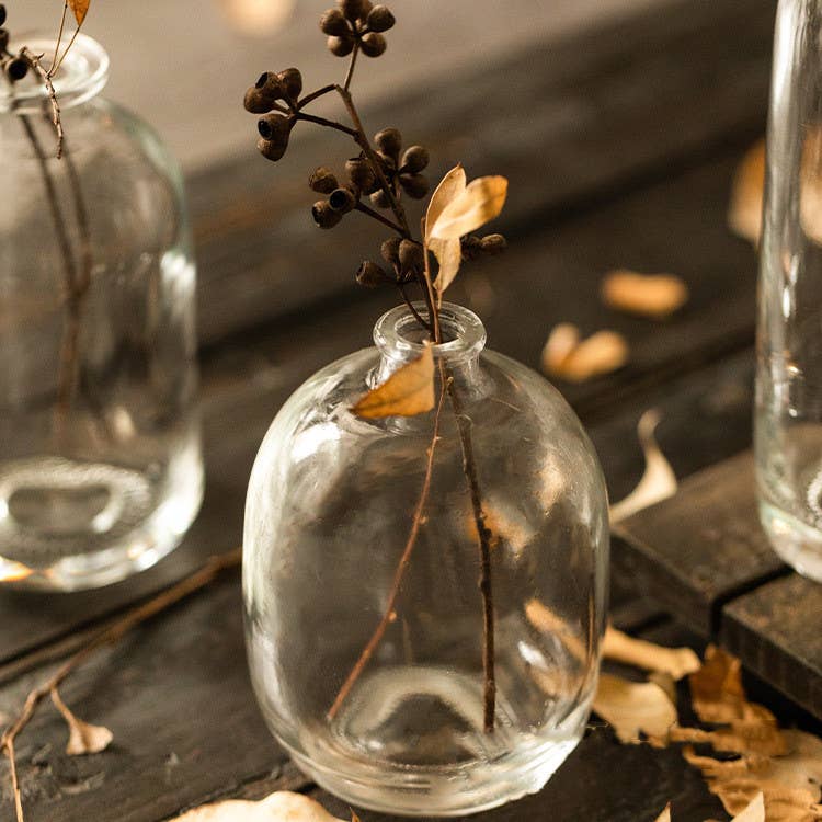 Sweet Home Deco - Small Floral Glass Vases , Bud Vases for Centerpiece, Rustic: Style C