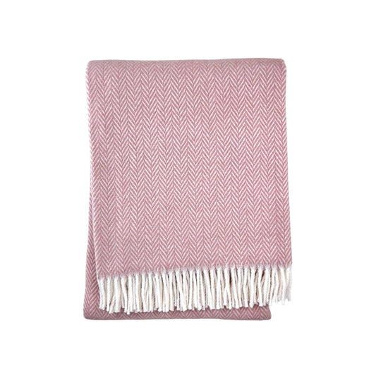 A Soft Idea - 355 - Herringbone Plush Throw: Dusty Rose