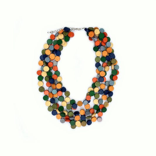 Katie and Company - Ada vibrant colored wood bead necklace