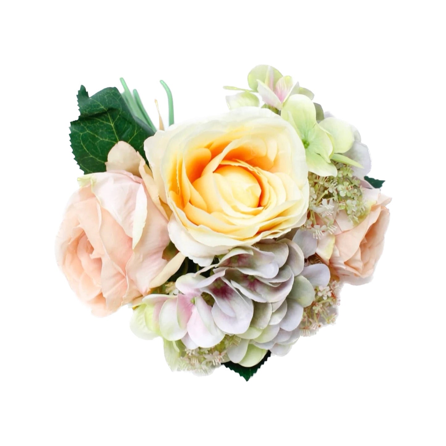 Angel Isabella - 12"-Rose Hydrangea Pre-tied bouquet Faux Flowers: Mixed Hotpink blush