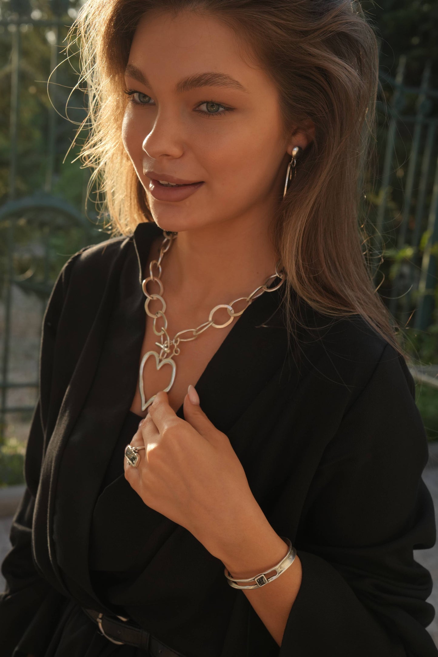 Chanour - Handmade Heart Pewter Necklace - 3860