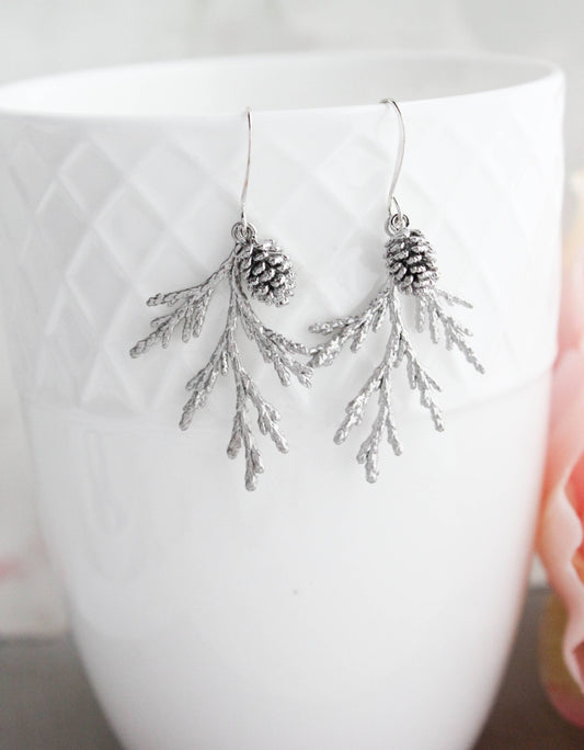 A Pocket of Posies - Cedar Earrings | Branch Earrings | Unique Silver Earrings