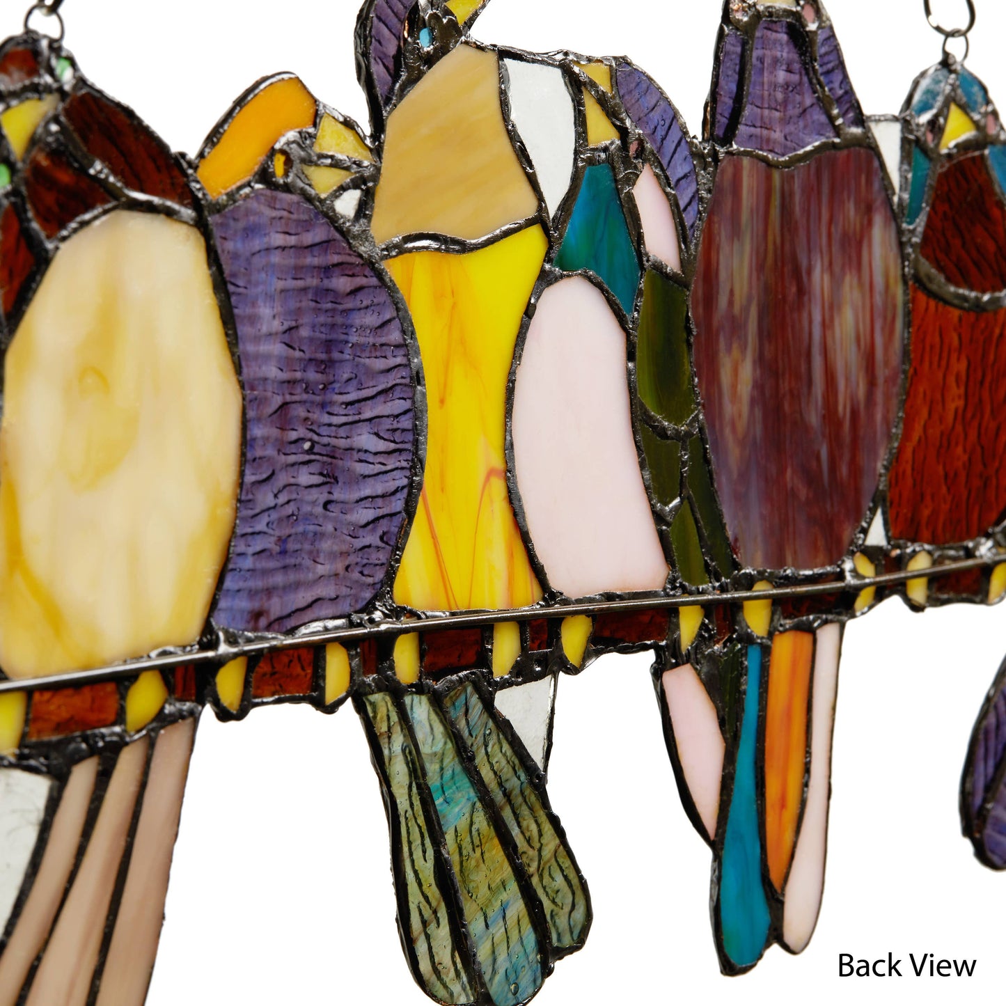 River of Goods - 9.5"H Marisol Multicolor Birds Stained Glass Window Panel