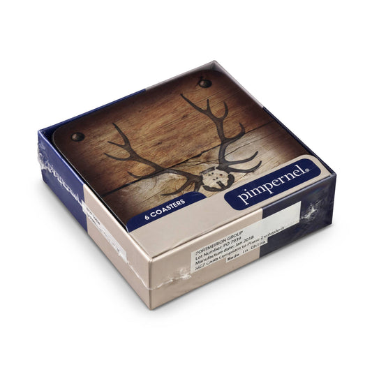 Portmeirion, Spode, Pimpernel, Nachtmann, Wrendale Designs - Lodge Coasters Set of 6: MDF, Cork Backed / Lodge
