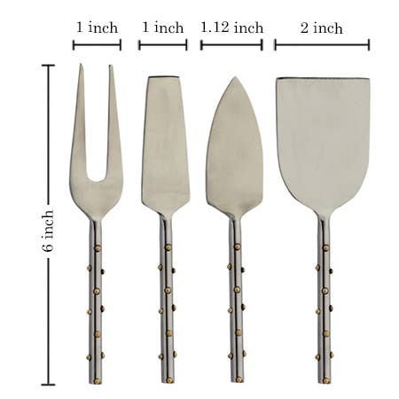 India Handicrafts Inc - Gold Dots Cheese Set-Piece