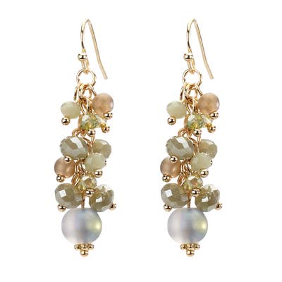 Crossroads Accessories Inc - Beaded Dangly Earrings: Silver