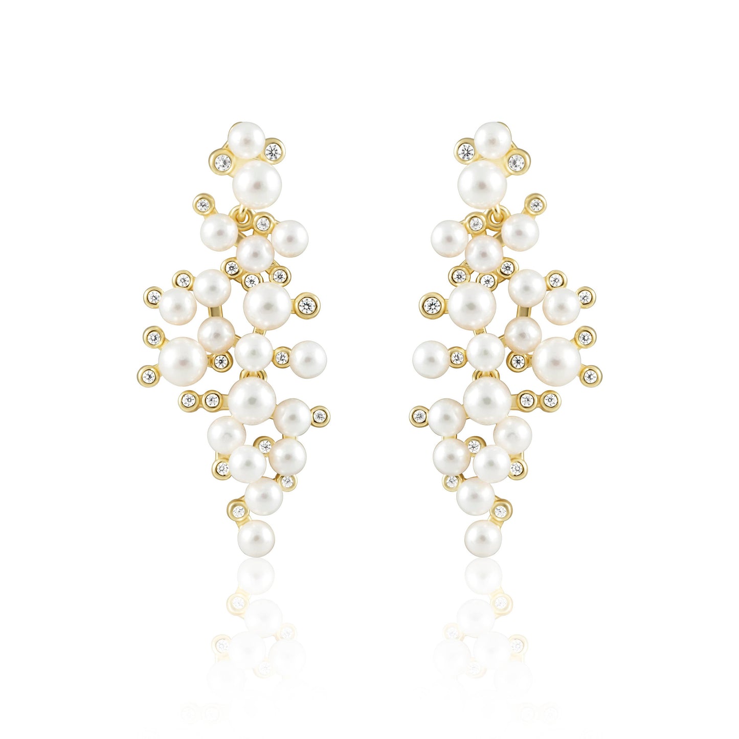 Sahira Jewelry Design - Tiffany Pearl Statement Earring: Gold