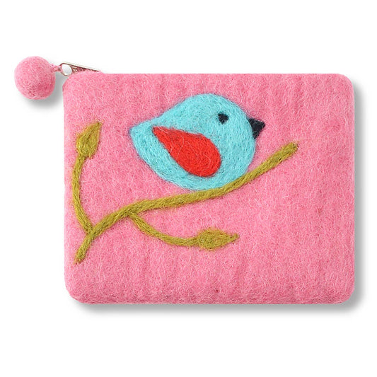 BNB Crafts Inc. - One Bird Design Coin Purse: Pink
