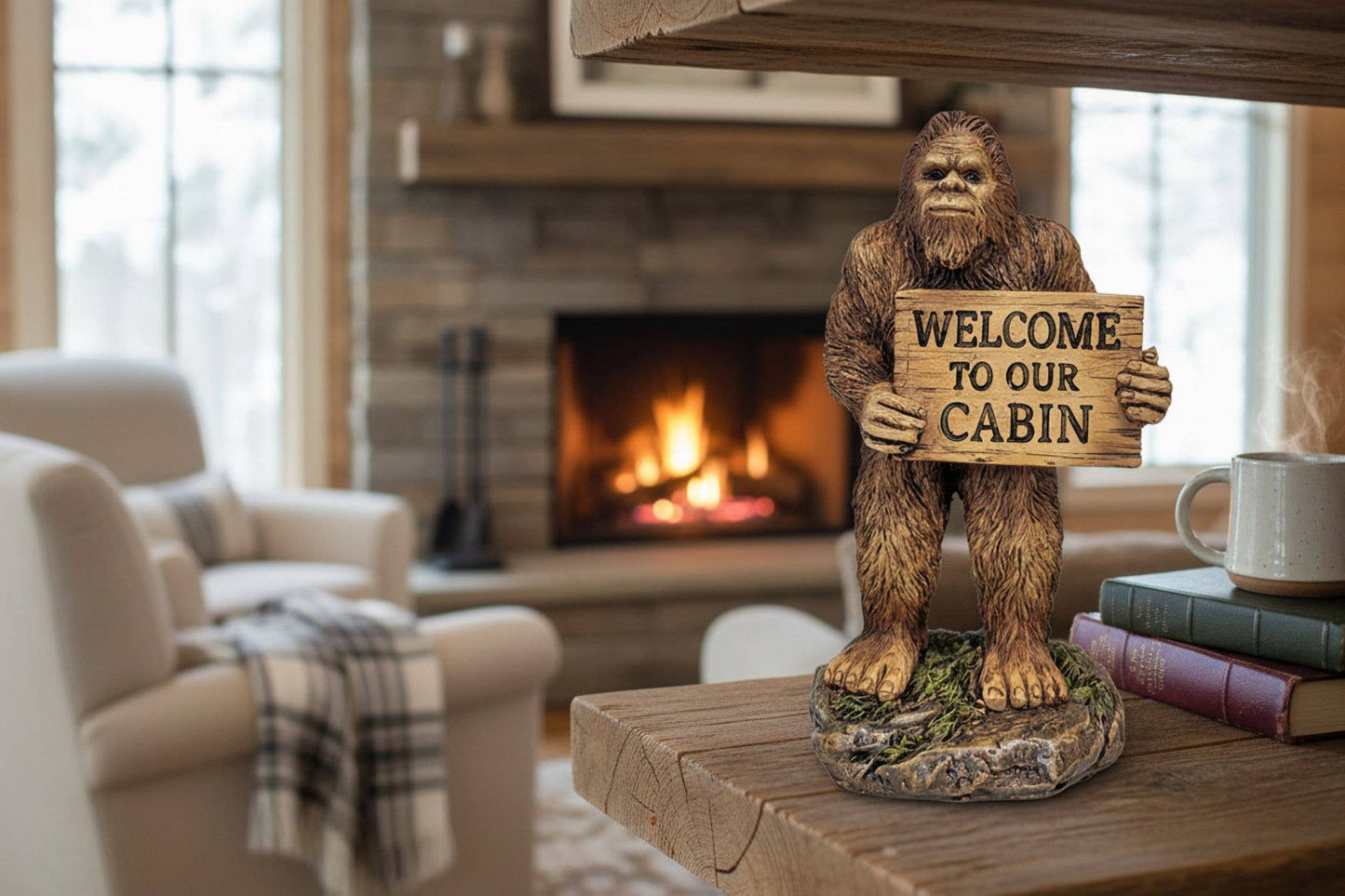 De Leon Collections - COLLECTIBLE BIGFOOT CABIN GREETER, 2.75"X2.25"X5"