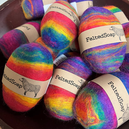 Twisted Purl LLC - Felted Soap Rainbow Multi Color 12 Pack