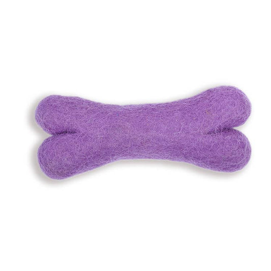 Ethical Global - Eco Wool Dog Bones/Toys: Fun Colors (Fair Trade): Purple / Small