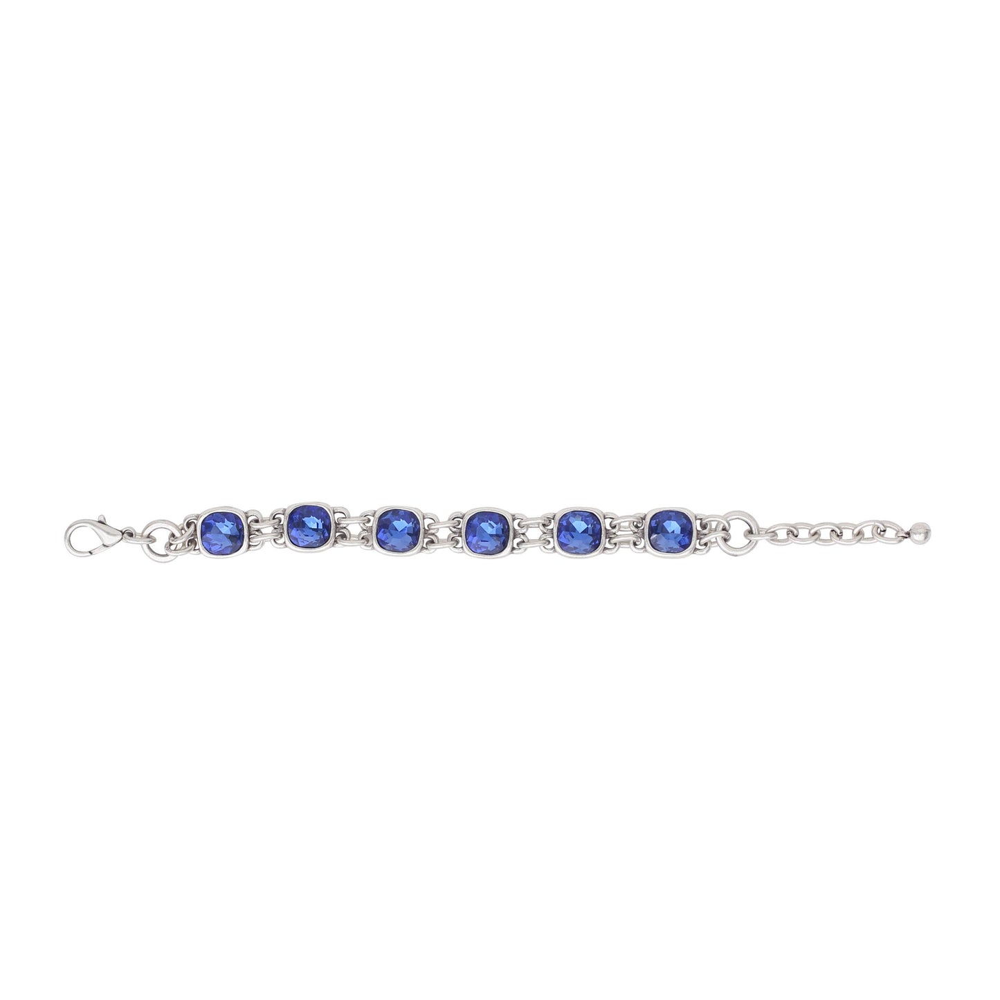 Chanour - Handmade Blue Crystal Pewter Bracelet - 2912