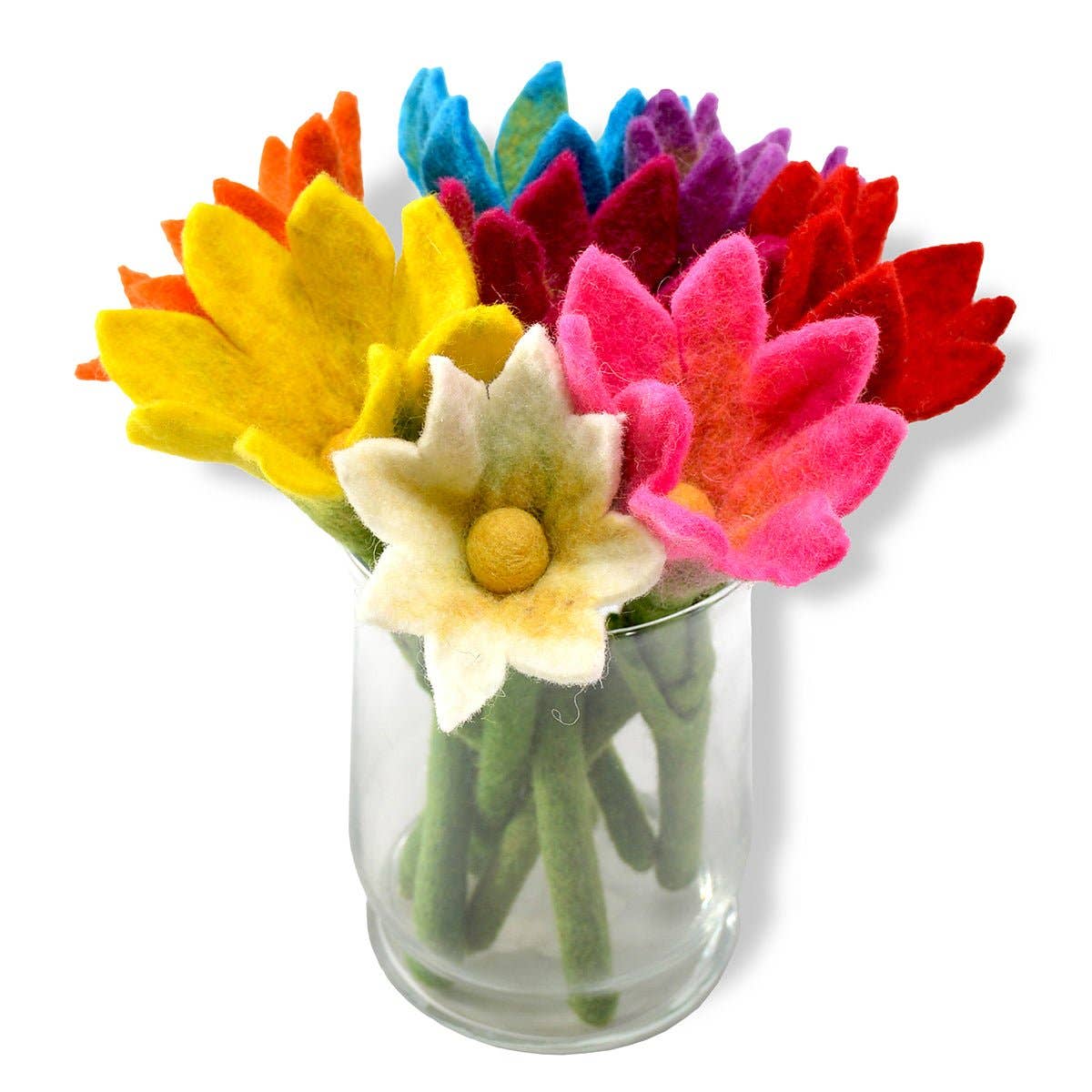 BNB Crafts Inc. - Small Sharp Design Colorful Stick Flower: Red