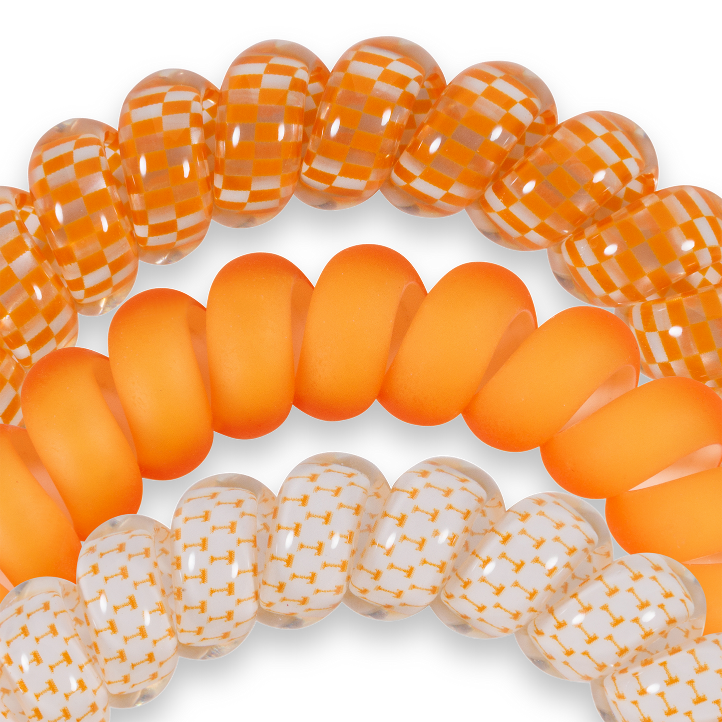 TELETIES - Spiral Hair Coils | Large | Go Vols! Hair Ties