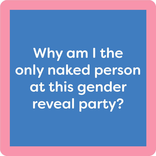 Drinks on Me - COASTER Gender Reveal | Funny Party Gift | Home Bar Decor