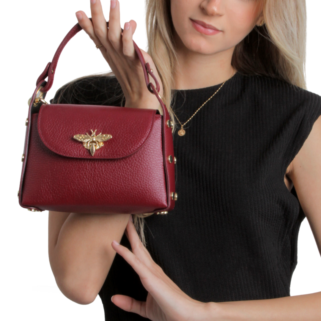 German Fuentes Handbags - GF1085 GENUINE ITALIAN LEATHER BUTTERFLY MINI BAG: FUSCHIA