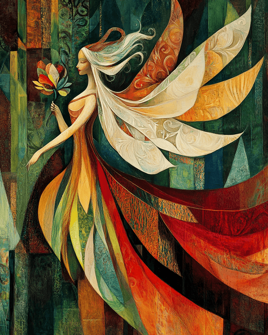 Mowbi - Abstract Fairy - Fairies Wall Art Prints – 8″x10″ Artwork for 11″x14″ Frame