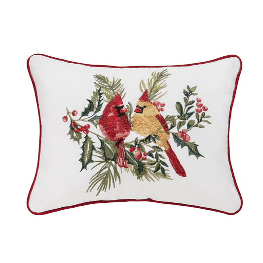 C&F Home - Christmas Cardinal Duo Berry Botanical Throw Pillow