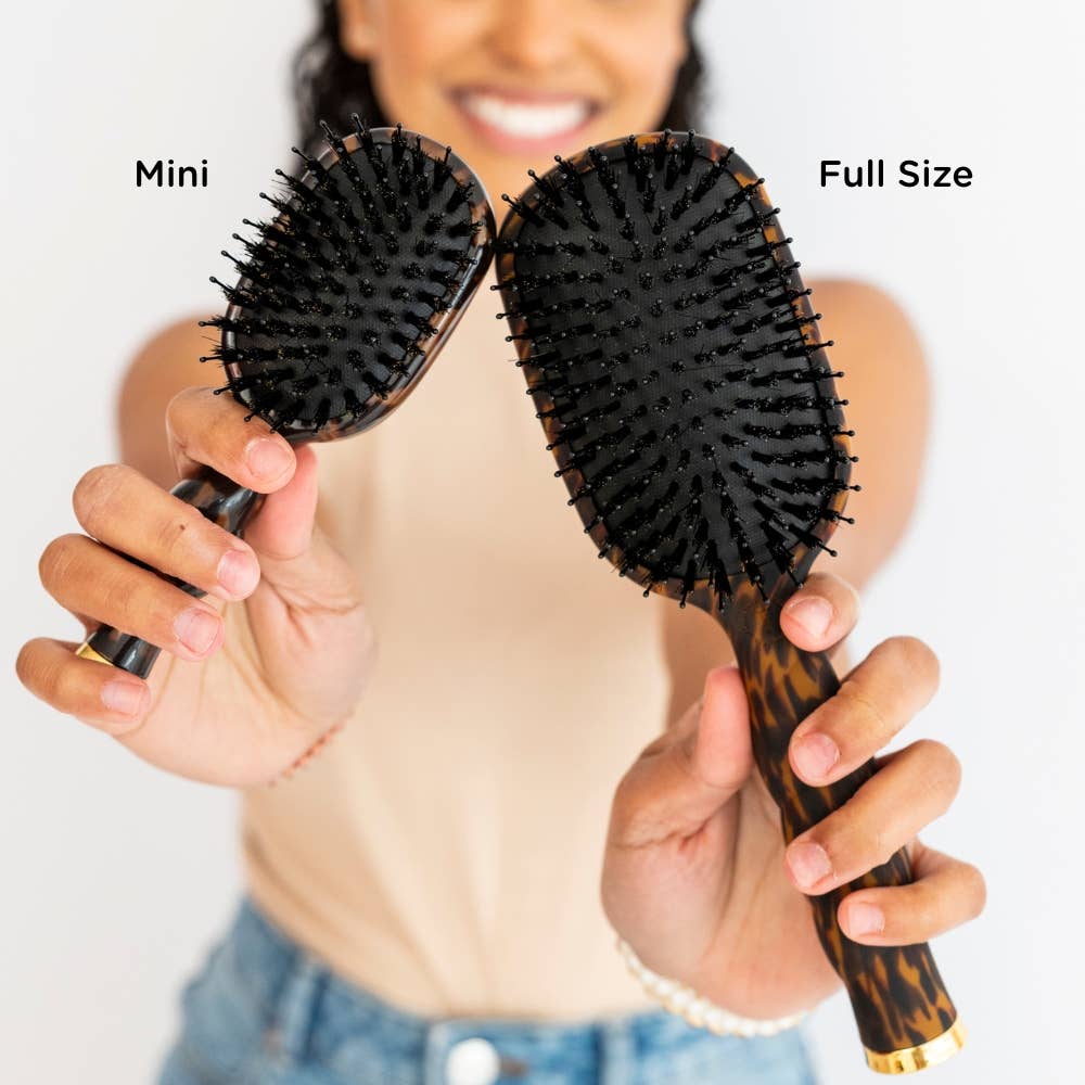 TELETIES - Mini Boar Brush | Tortoise