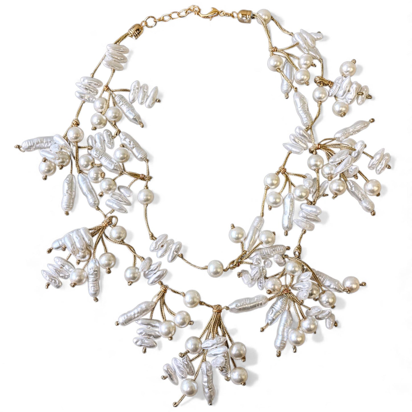 Bijoux Envie Statement Jewelry -  Coastal Lariat Pearl Necklace | Handmade Statement Jewelry