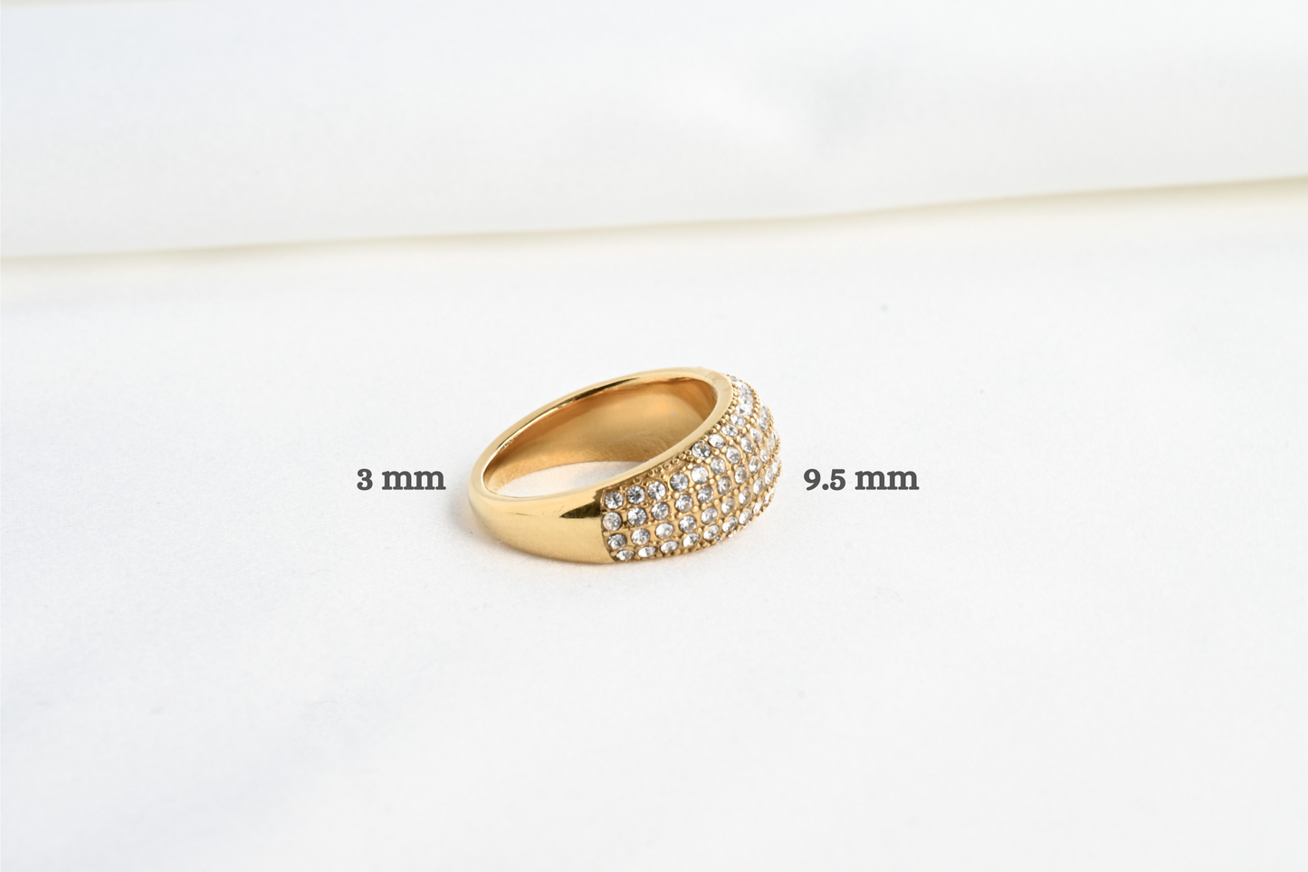 Blueyejewelry - Diamond Dome Ring - Waterproof Pave CZ Chunky Dome Ring 0477: 8