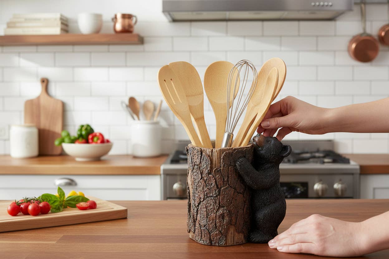 De Leon Collections - BEAR UTENSIL HOLDER - UTENSIL INCLUDE