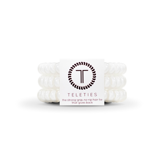 TELETIES - Spiral Hair Coils | Small | Coconut White Hair Ties: Small