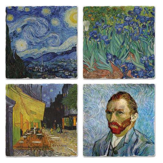 CounterArt/Highland Home/Thirstystone - Fine Art "Van Gogh Classics" 4pk Asst. Stone Coasters